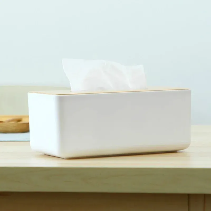 Boîte à mouchoirs japonaise avec couvercle en bois, boîte de papier toilette, porte-serviettes en bois massif, étui Simple et élégant, distributeur de papier de soie pour maison et voiture