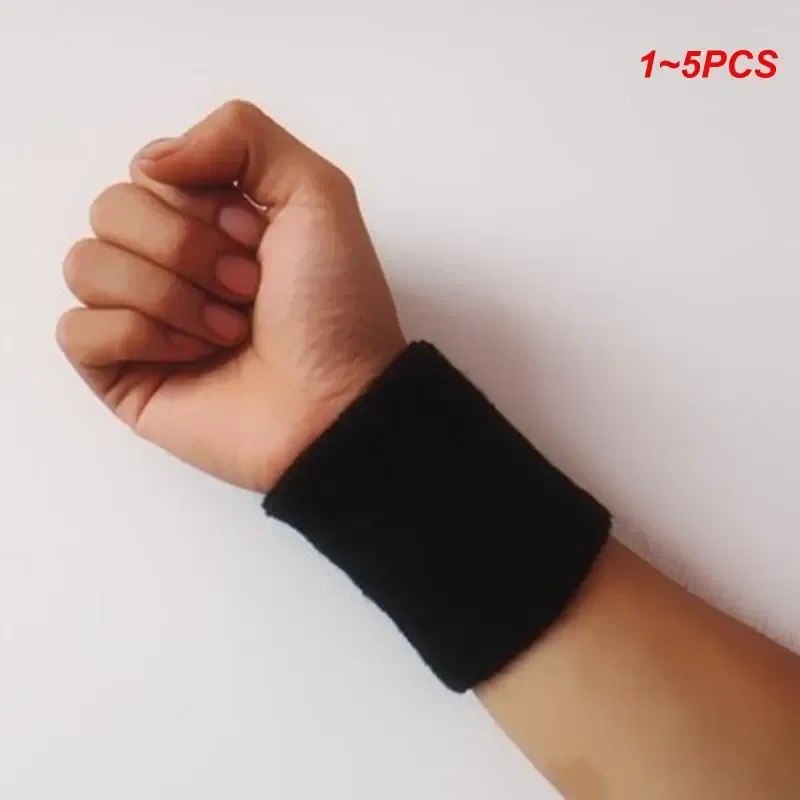 Handgelenkstütze, 1–5 Stück, Baumwoll-Schweißband, feuchtigkeitsableitend, sportliches Frottee-Armband für Tennis, Basketball, Laufen, Fitnessstudio, Training