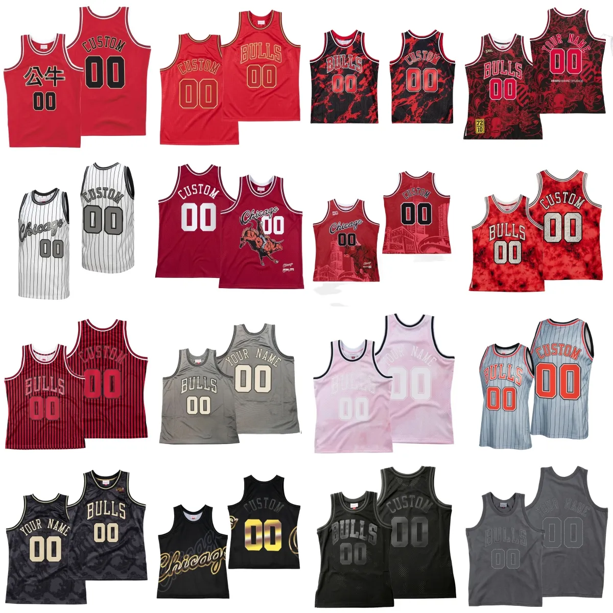 Maillot de basket-ball cousu rétro personnalisé Michael Scottie Pippen Bob Love Derrick Rose Norman Van Lier Jerry Sloan Artis Gilmore Dennis Rodman Noah Derozan