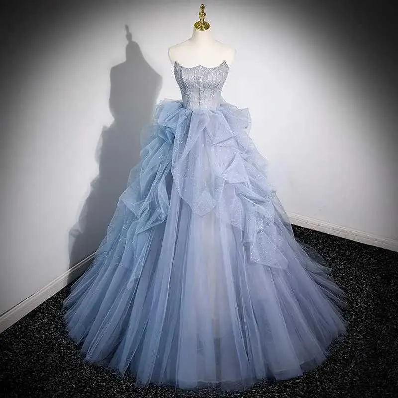 Elegant One Shoulder Prom Dress - Sexy Strapless Ball Gown, Slim Waist  Evening Dress, Mesh Pleated Wedding Party Gown, Urban Princess Style from  Dhgate Urban Sexy Dresses - price 142.35