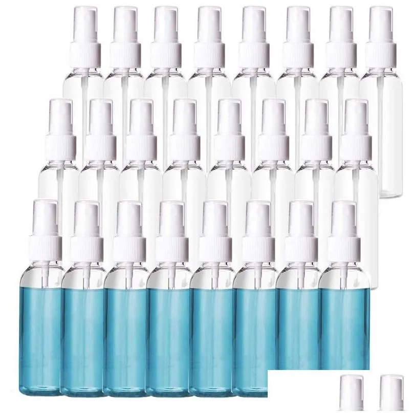 Outils de nettoyage de voiture 24 paquets de bouteilles de pulvérisation transparentes en plastique de 2 oz rechargeables 60 ml pulvérisateur à brume fine pour huiles essentielles livraison directe de voyage A Ottnx