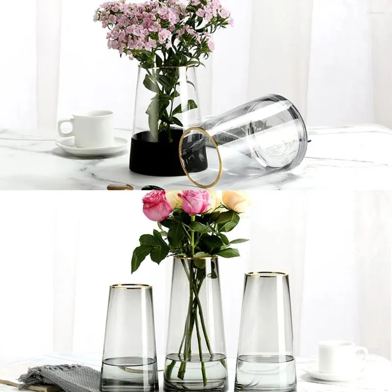 Wazony wazon kwiatowy - elegancki i piękny łatwy do czyszczenia sucha dekoracja przezroczyste szkło