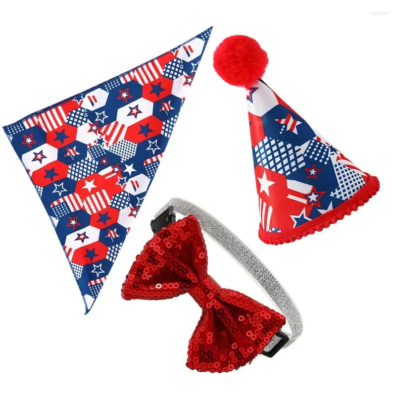 Hondenkleding Vlag Huisdierenkleding Patriottische Kat Hoofdtooi Hoed Hoofddeksel Hoeden voor honden Plastic Decor Bandana