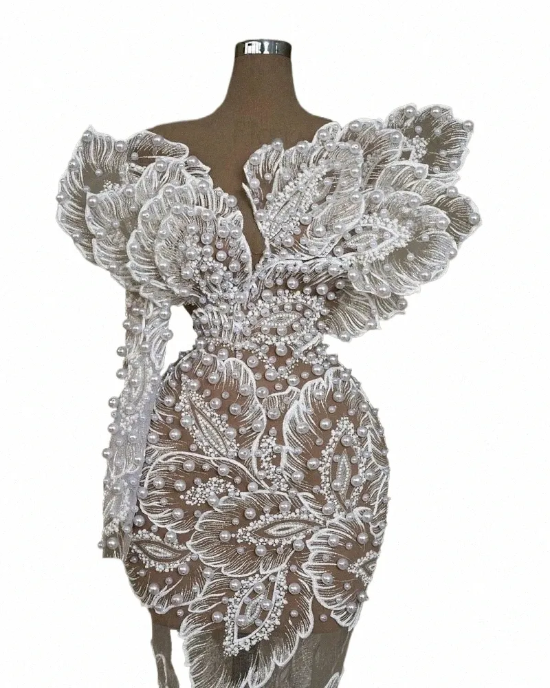 3D Floral Appliqued Wedding Dr LG Mermaid Pearls Bridal Sukni