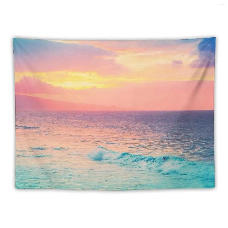 Tapices Hookipa Surf Sunset Tapiz Decoraciones para el hogar Murales de pared decorativos colgantes