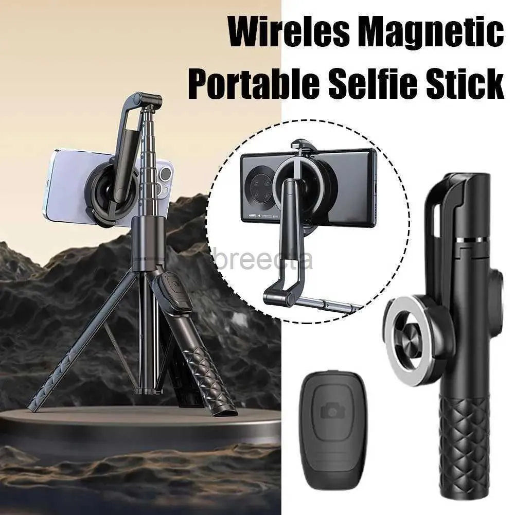 セルフィーモノポッド1.24m Wireles Magnetic Portable Selfie Stick Tripod with remote for Celphone 14 13 12 Pro Max for Huawei Samsung 24329