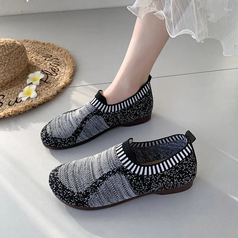 Lefu – chaussures décontractées pour femmes, chaussures décontractées, mode printemps et automne, tête ronde, maille colorée, vêtements d'extérieur confortables, simples, 2024