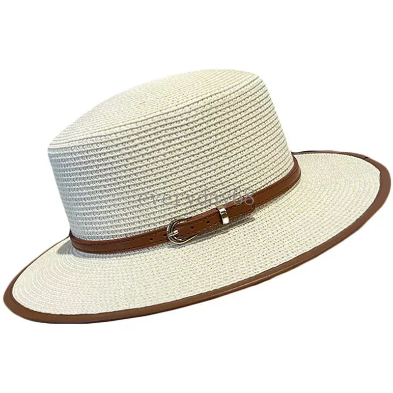 Chapeau de soleil plat pour femmes, chapeaux de paille à large bord, à la mode, pour la plage, Protection solaire, casquettes de voyage d'été