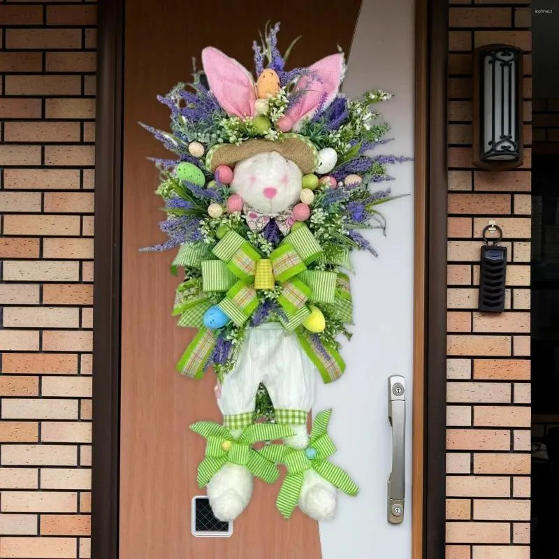 装飾的な花玄関のギフトのためのイースターエッグリース屋内装飾クラフト人工ホームポーチベッドルームリビングルームパーティー