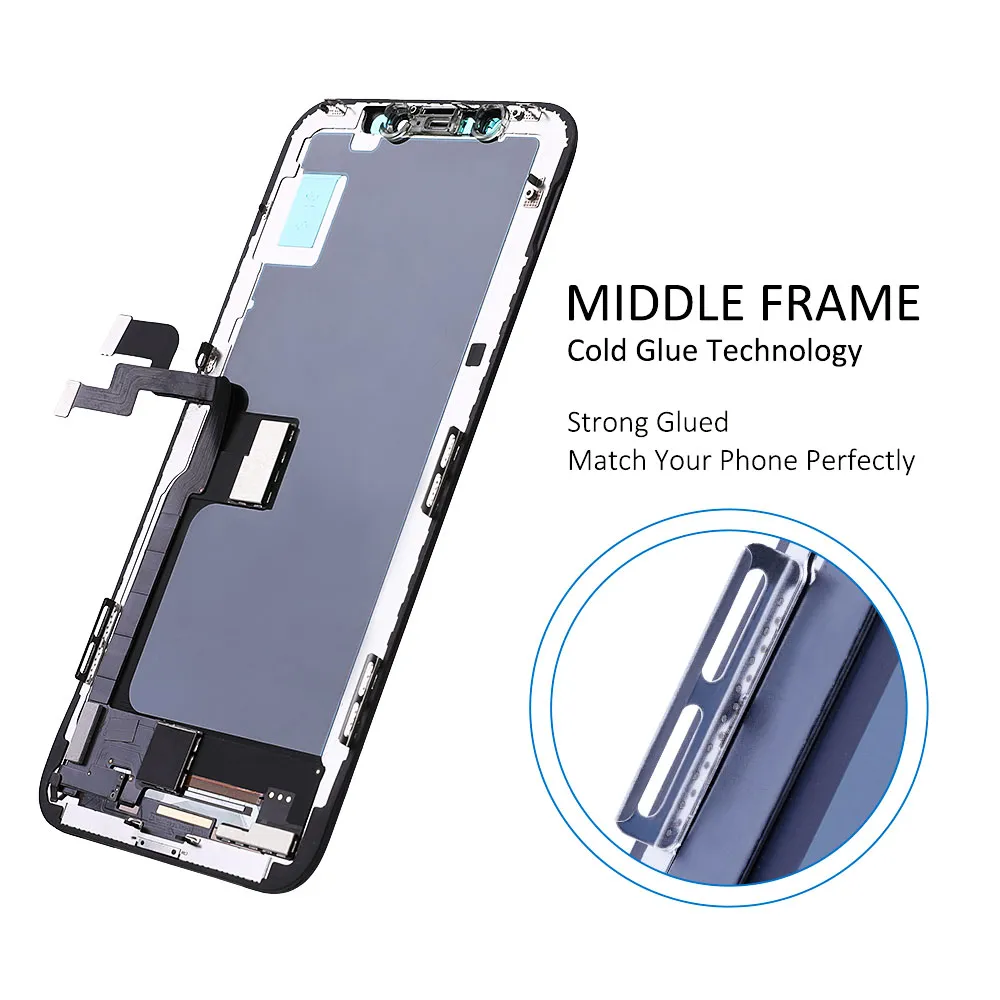 5 Pcs Soft OLED Display Digitizer Assembly Touch Screen Replacement for iPhone X XS 11 Pro Max 12 13 14