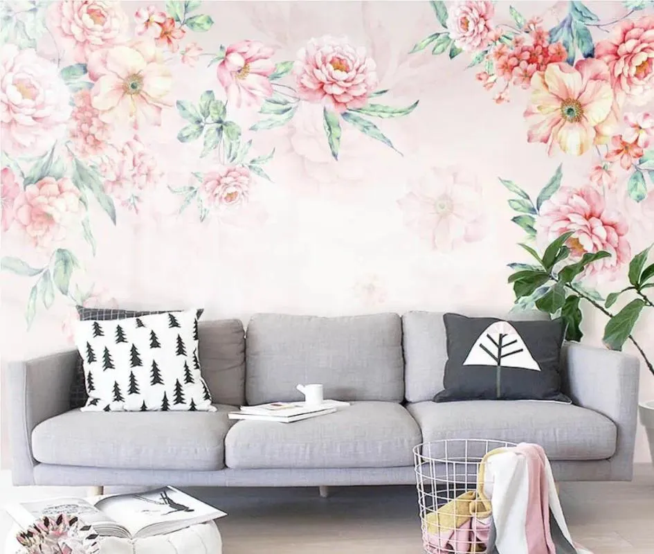 Fondos de pantalla 3D Wallpaper Murales Penny Flower Wall Mural Lienzo Impresión Imagen Arte Contacto Papel Po Naturaleza Papel de Parede