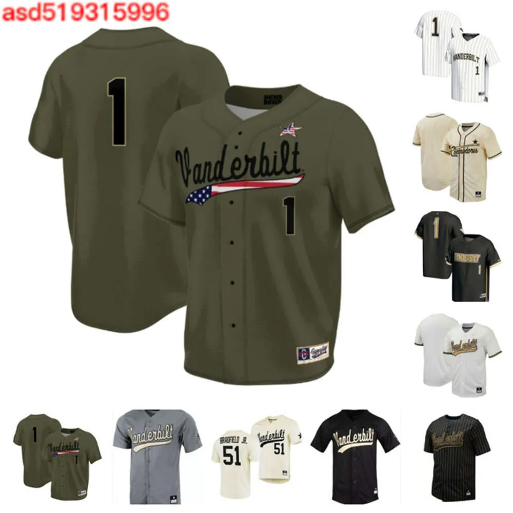 Custom Vanderbilt 45 Alan Espinal 21 Calvin Hewett 19 Troy Laneve 10 T.J.McKenzie 18 JD Rogers 2 Ivan Arias maillot de baseball 95 Devin Futrell 33 Hunter Owen cousu