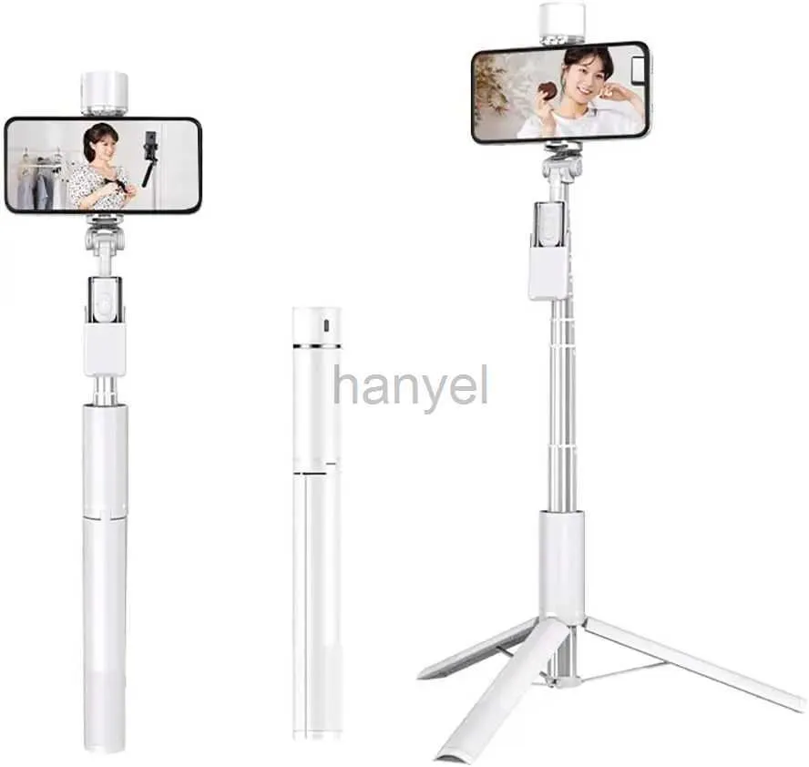 Selfie Monopods A900 Selfie Stick con trípode resistente Soporte de trípode extensible para teléfono celular de aleación de aluminio de 60 pulgadas con luz de relleno 24329