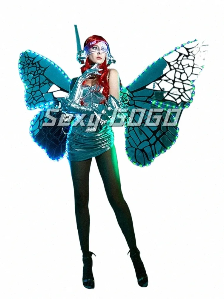 Rave Party Stage Props Laser Color Led Butterfly Fairy Costume Luxo Futuro Show Dance Wing Nightclub Sexy Gogo Club Outfit e1uR #