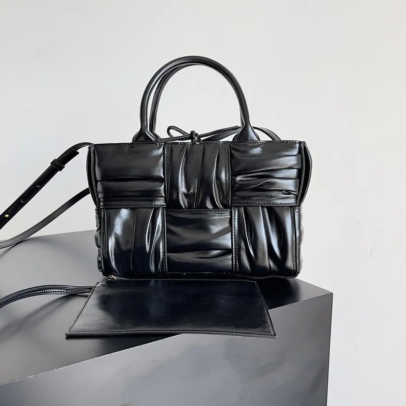 Miroir qualité concepteur Arco fourre-tout sacs de luxe femmes sacs à bandoulière en cuir de veau poli dame sac à main noir sac à main