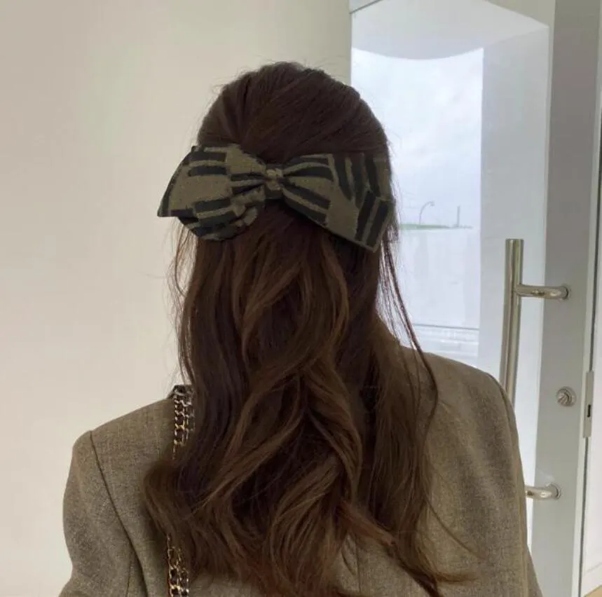 Pinces à cheveux de styliste pour filles, Barrettes à ressort avec nœud rétro, couche de lettres, épingle à cheveux, accessoires de luxe pour cheveux