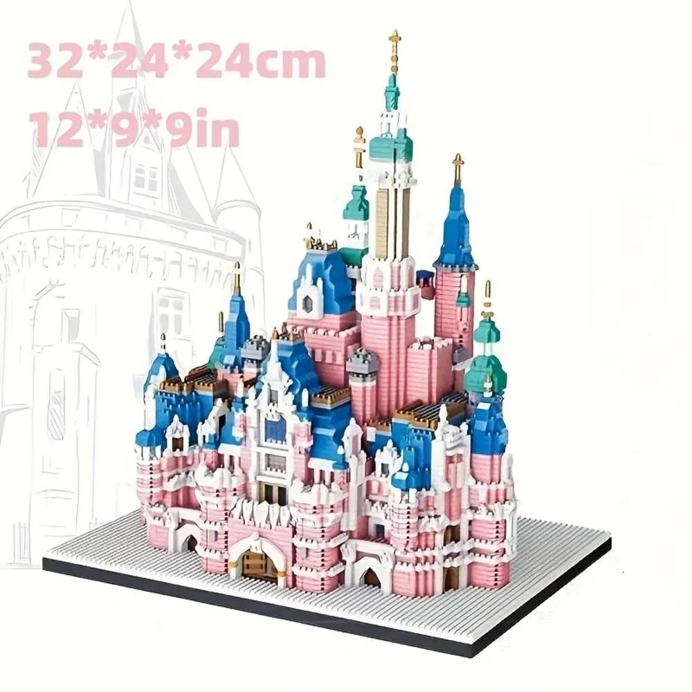 6300 stuks roze blokspeelgoed, miniblokken, modelbouwset uit de kasteelserie