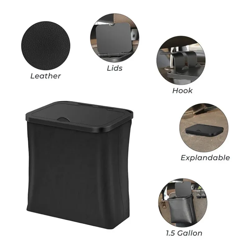 Car Trash Can Bin Organizer Garbage Cars Storage Pockets For Trash Can Closeable Waterproof outer skin Portable Car Accessories