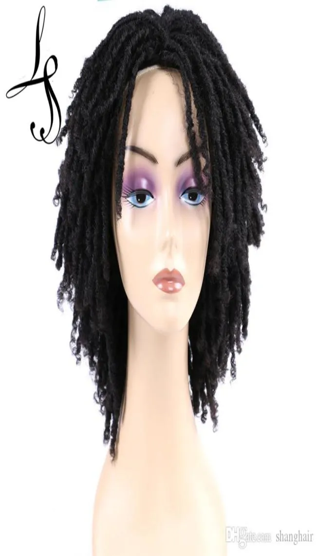 6quot kort mjukbrun syntetiska peruker för svarta kvinnor faux locs dreadlock dreads flätning virkning fiber amerikansk hår wig8975487