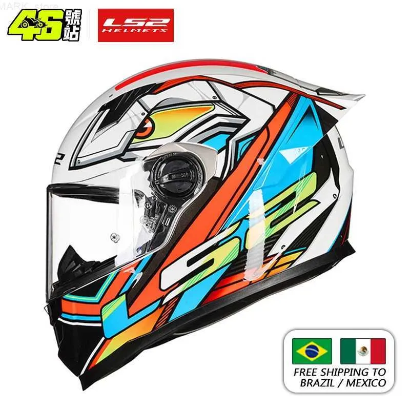 Capacetes de motocicleta originais LS2 FF300 Capacete de rosto cheio para mulheres Casco Capacete de motocicleta com viseira transparente ECEL204