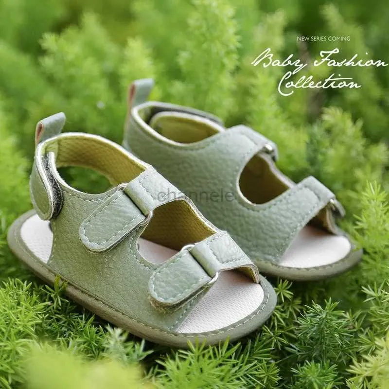 Sandały Summer Baby Boys Sandals Nowonarodzone dziewczęta moda pu skórzana buty dziecięce solidne buty do chodzenia Pierwsze spacerowicze 0-18 miesięcy 240329