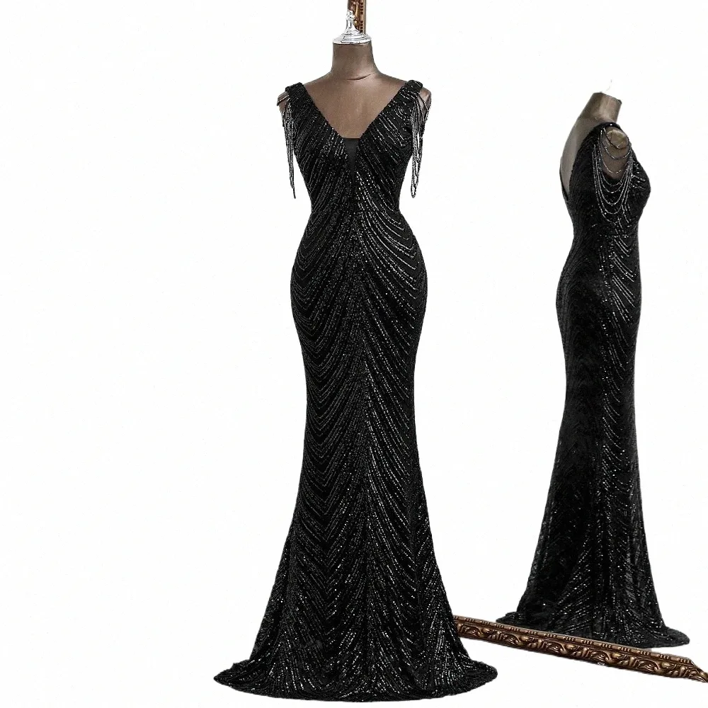Сексуальная русалка черный вечерний наряд элегантные платья для женщин de noche largo soiree de mariage халат Femme платья для выпускного вечера Dr 84PU #