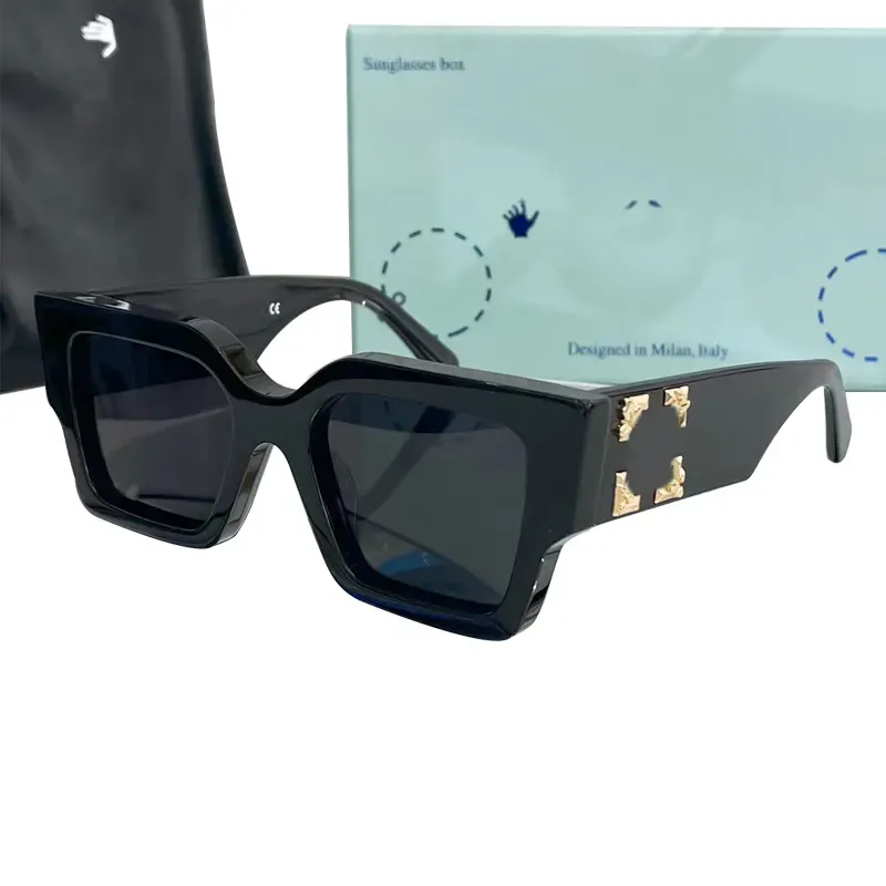 Роскошные дизайнерские солнцезащитные очки для мужчин OERI003 Женские женские дизайнерские солнцезащитные очки в квадратной ретро-оправе Горячие продажи в черной оправе с узорчатыми линзами в оригинальной коробке