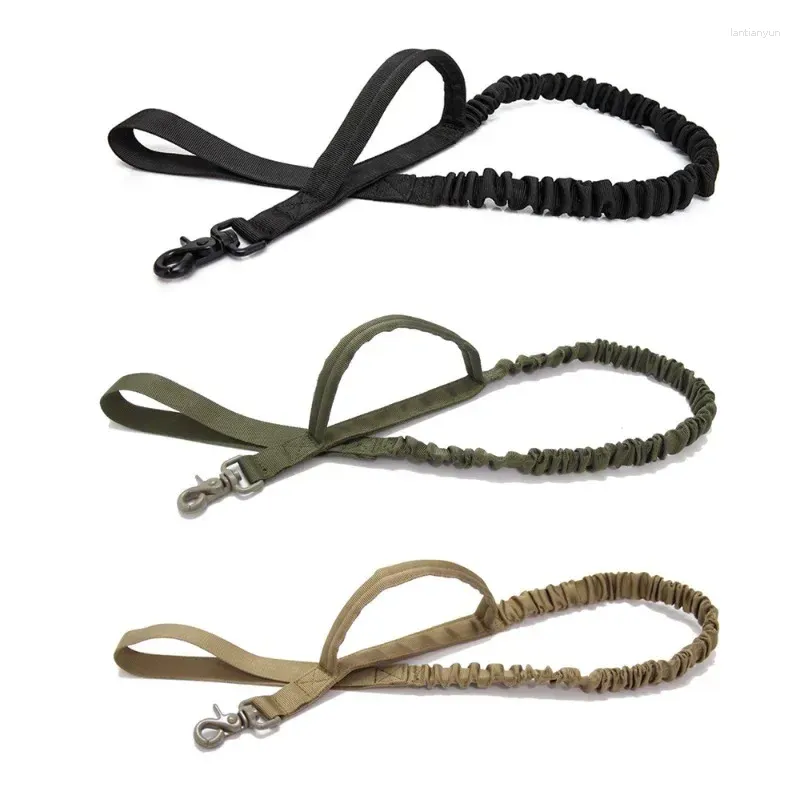 Dog Collars Tactical Bungee Leash 2 Handle Quick Release Cat Pet Elastic Leads Rope Military Training Leashes