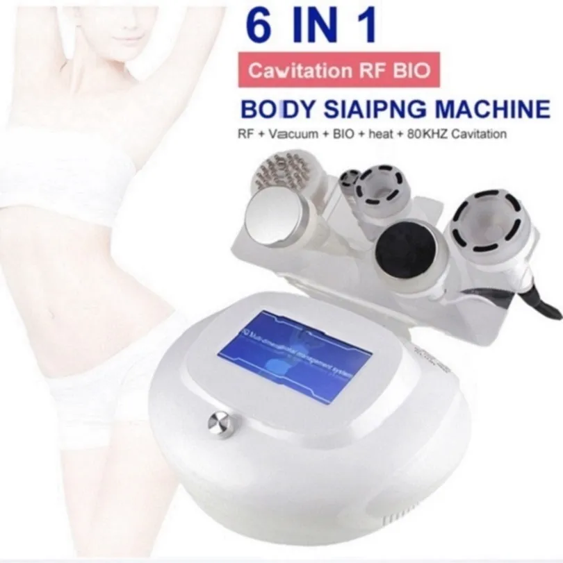 Ultrasonic 5D Vibration Heat Massage RF Cavitation Machine 80k Radiofrekvens Body Slimming Lipo Shaping Machine 6 i 1