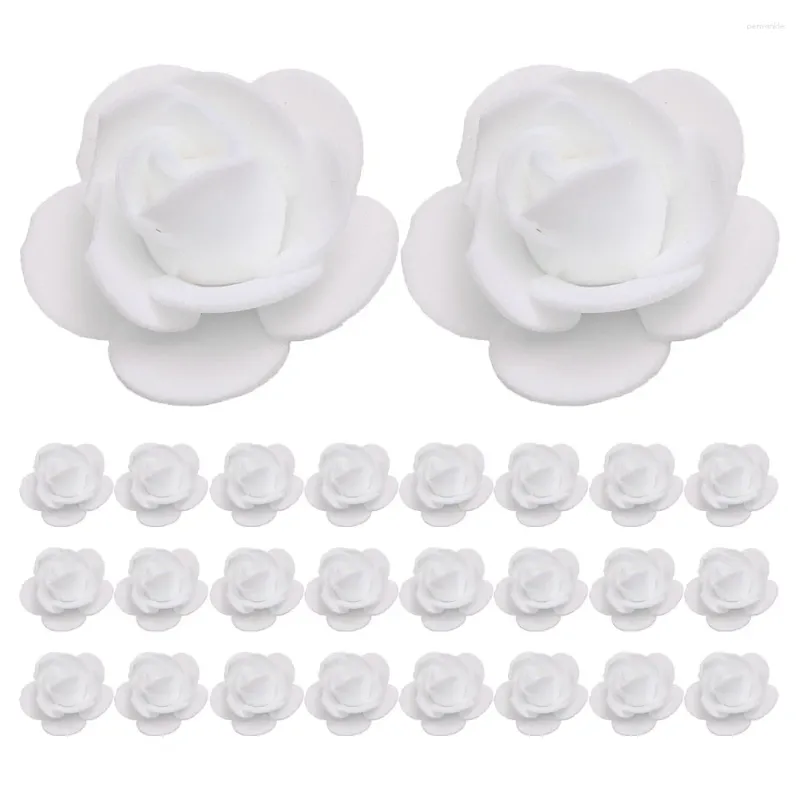 Fiori decorativi 50 pezzi Simulazione Testa di rosa Decorazione per artigianato di nozze Realizzazione di piccoli oggetti artificiali Schiume Rose Piccola sposa