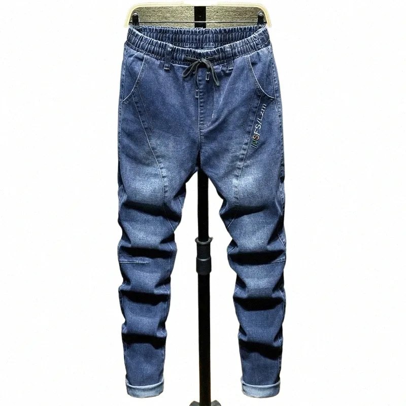 Plus Größe 10XL 9XL 8XL 7XL 6XL XXXXXL Große Größe Übergröße Männer Jeans Hohe taille elastische taille stretch lose cott schwarz blau a1B4 #