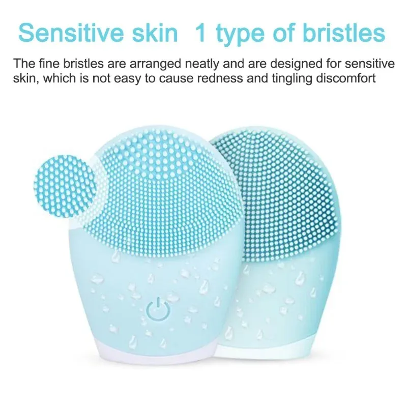 2024 Silicone Facial Cleansing Brush Electric Face Clean Device Facial Massager Skin Cleaner Sonic Vibration Deep Pore Cleaning Brush