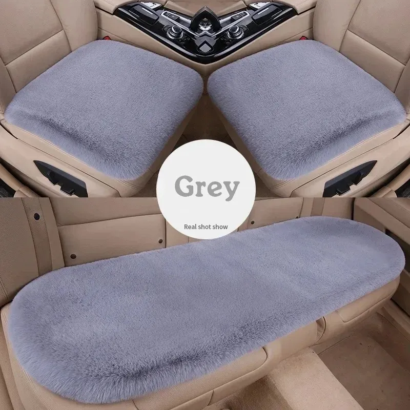 NEW 2024 Universal Car Seat Cushion Winter Plush High Quality Rabbit Fur Imitation Soft Seat Cover Warmer Car Seat Protector