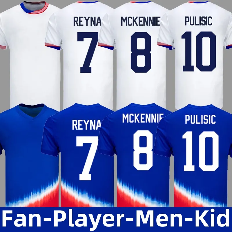 2024 UnitedS StatEs Jersey Fan Player versione uomo kit da calcio per bambini USA Home away maglia da calcio MUSAH REYNA MCKENNIE PULISIC maglia da calcio magliette da calcio amEricaS