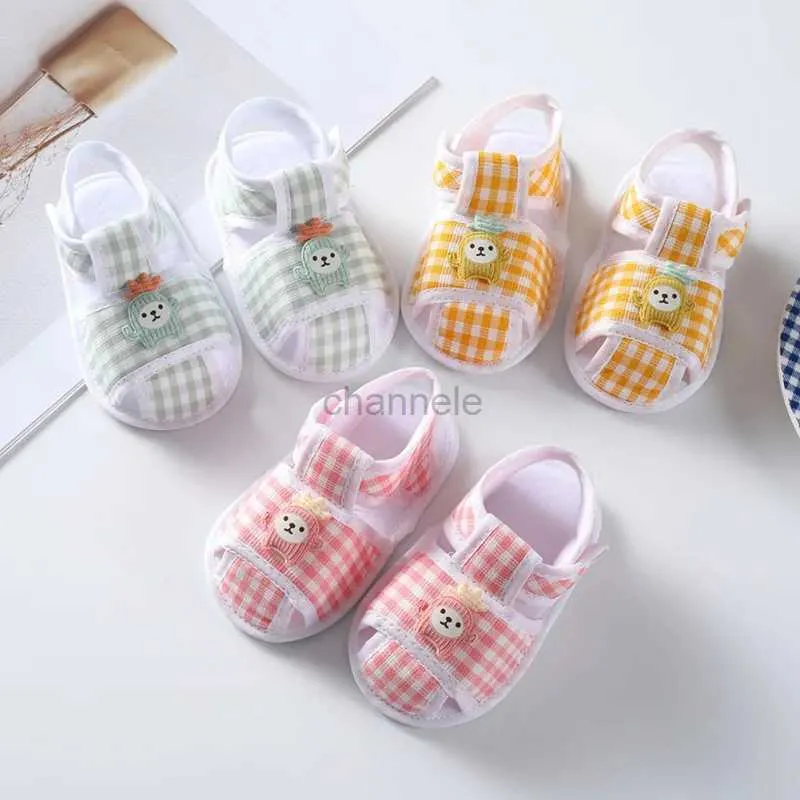 Sandaler Baywell Infant Baby Girls Summer Shoes Sandaler First Walkers Cotton Shoes Newborn Boys Casual Soft Sole Sandals Shoes 24329