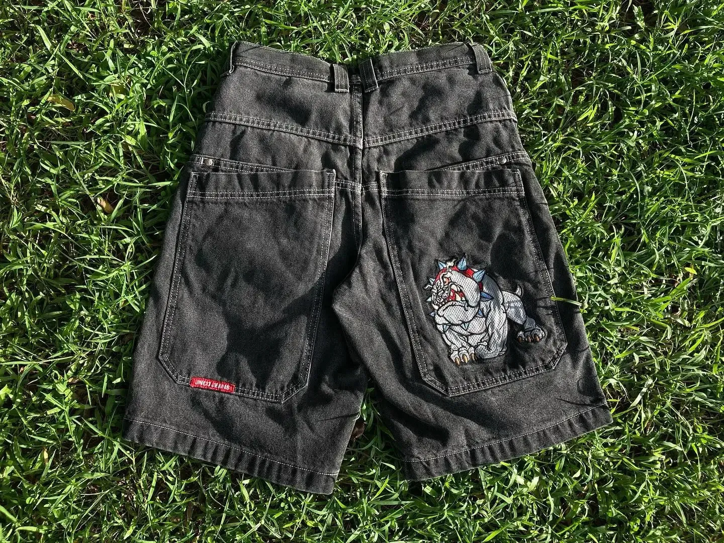 JNCO Shorts Y2K Harajuku Hip Hop Cartoon Graphic Print Baggy Denim Gym Mens 2023 Gothic Men Basketball 240327