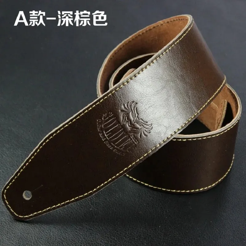 2019 véritable cuir de vache peau de vache doux Durable sangle de guitare acoustique électrique sangle de guitare basse sangle réglable ceinture de guitare