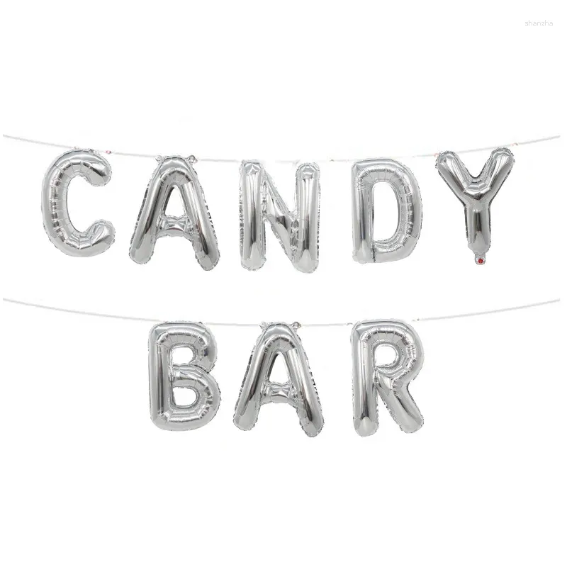 Party Decoration Candy Bar Gold Silver Foil Ballongs Födelsedagsbröllop 1 år gammal ballongpaket