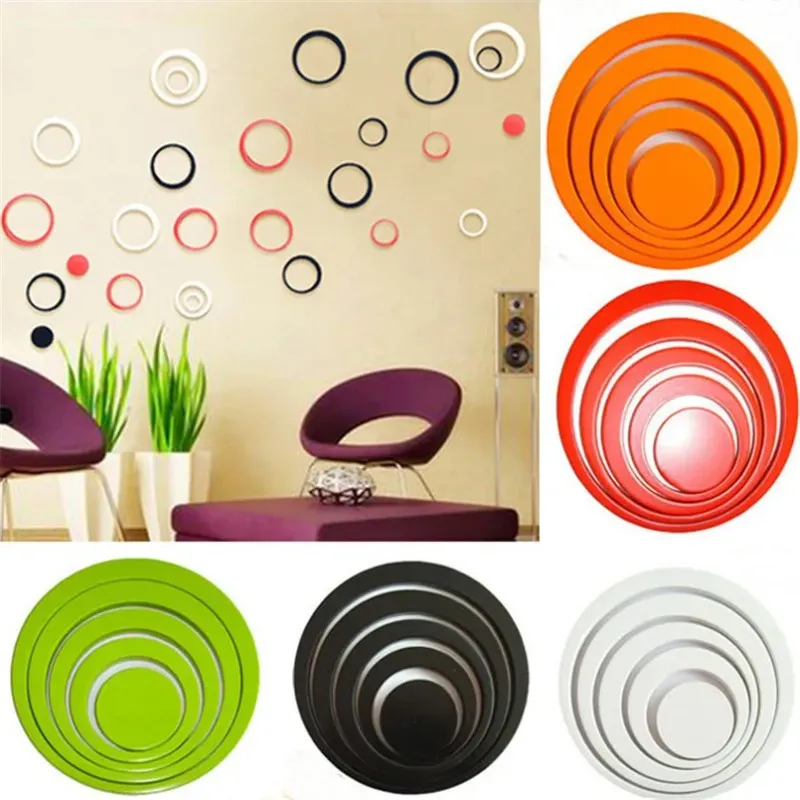 Bricolage cercles autocollants décoration intérieure stéréo amovible 3D Art Stickers muraux Pegatinas De Pared autocollants Muraux Pour Enfants