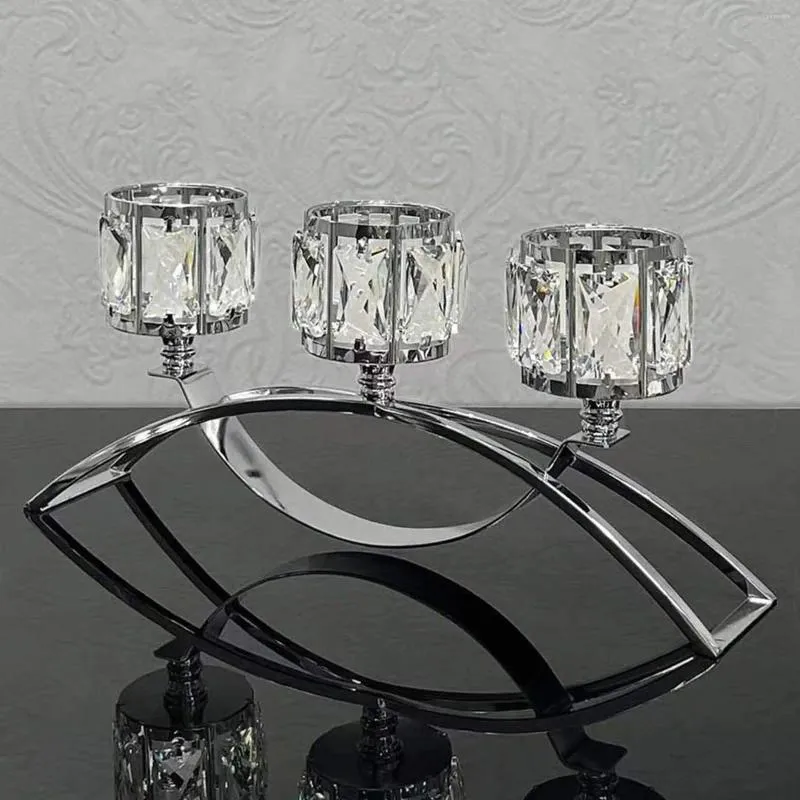 Ljushållare 3 Arm glas TEALEALT CANDELABRA ELEGANT TEA LJUS HOLDARE PULLAR STAND FÖR CAFE PARTIE Festival Office Decoration