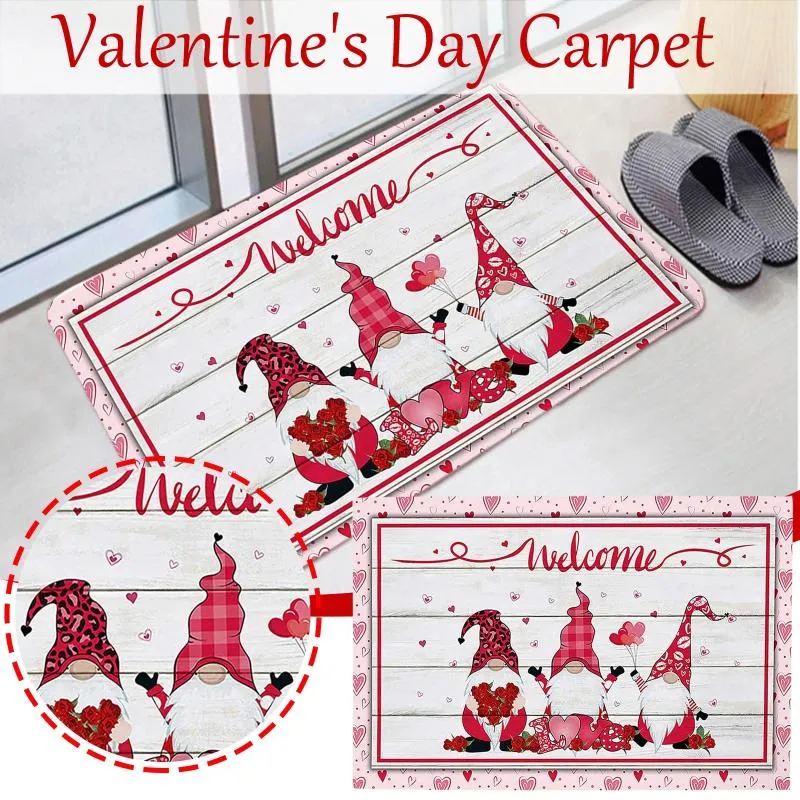 Tapetes Twin Size Fuzzy Cobertor Quarto Living Day Bem-vindo Decoração Tapete Home Valentine's Doormats Produtos de banheiro