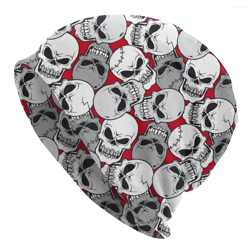 Berets Thin Bonnet Hats Skull Skulls Men Women's Red Background Cap Design Skullies Beanies Caps