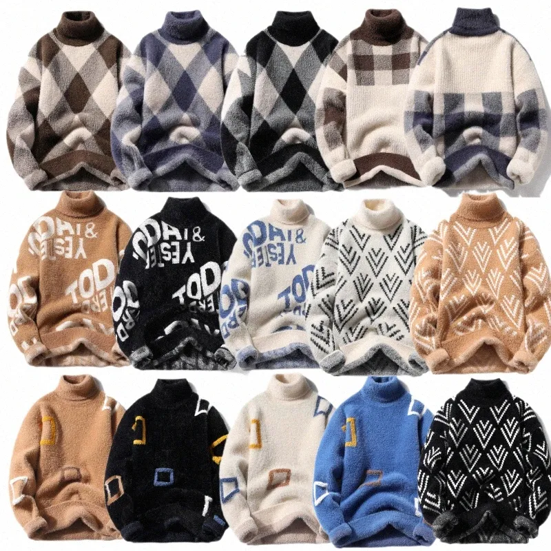 Vinter Men varma tröjor för män Kläder Turtleneck Pullovers Men Coat tröja Casual Thick Pullovers Male Clothes J7XT#