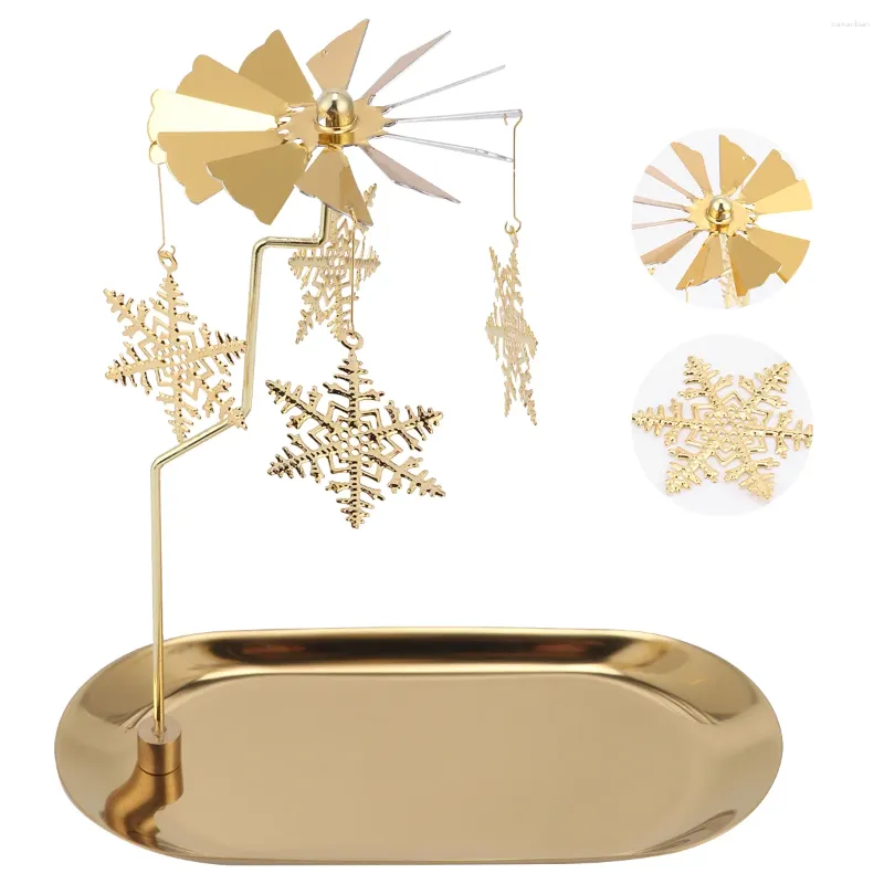 Candle Holders Decorative Tray Snowflake Flying Rotating Candlestick Practical Candleholder Durable Revolving Windmill Christmas