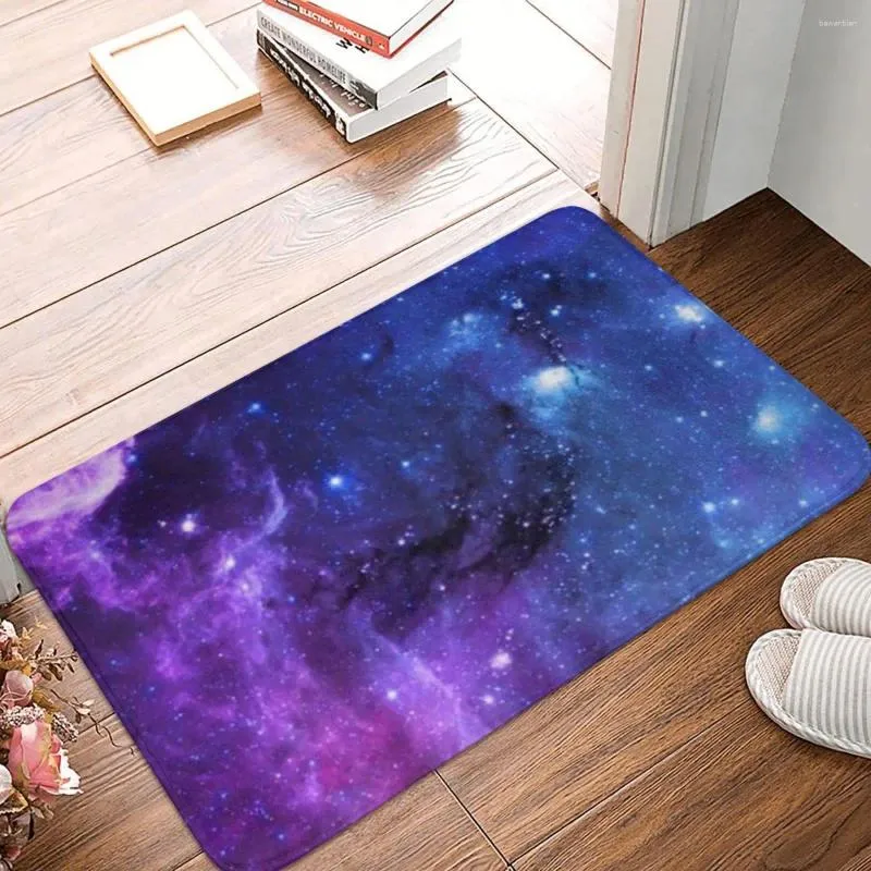 Tapis de bain Tapis d'espace galaxie violet Tapis de toilette abstrait antidérapant Séchage rapide pour douche Décor à la maison Tapis de salle de bain absorbant les pieds