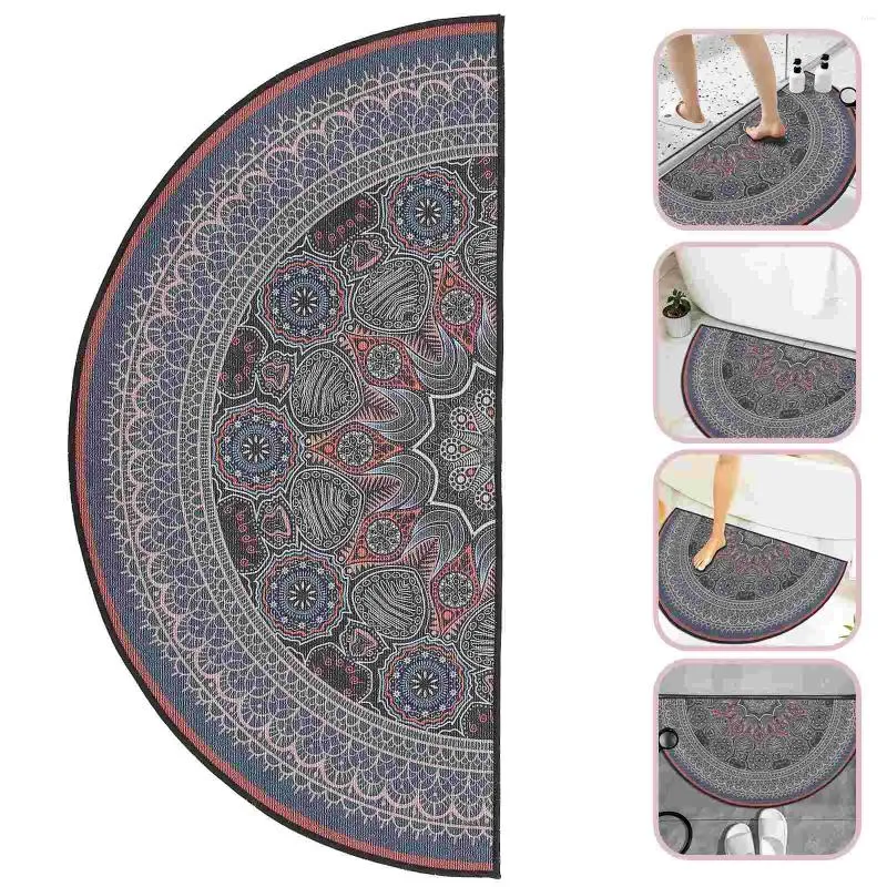 Bath Mats Semicircular Rugs Rugs Bohemian Style Mat Unik Funky Ground Polyester Waterproof