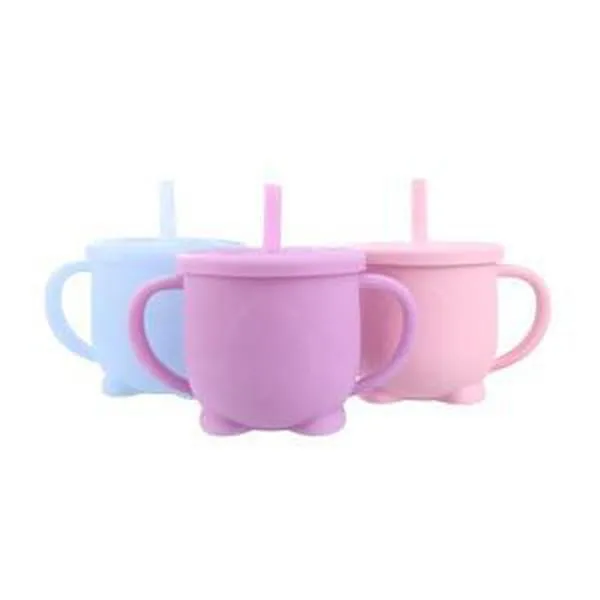 200ML Baby Feeding Cups Drinkware Silicone Sippy Cups for Toddlers & Kids with Silicone Sippy Leakproof Cup LL