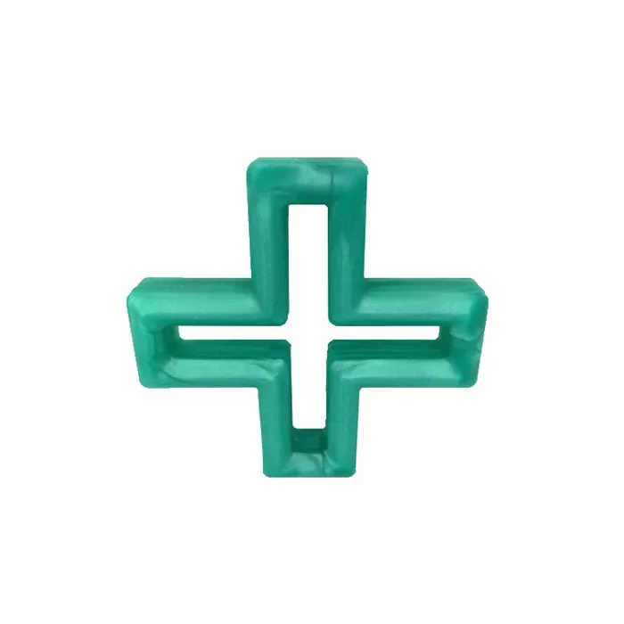 Silicone Cross Teether Teething Pendant BPA Free Safe Nursing Beads Swiss Geometric Cross Chewable Jewelry Sensory Toy