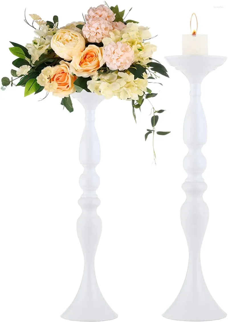 Bougeoirs 20 pièces) centres de table de mariage chandelier mental blanc (sans cristal) pour mariage Qq935