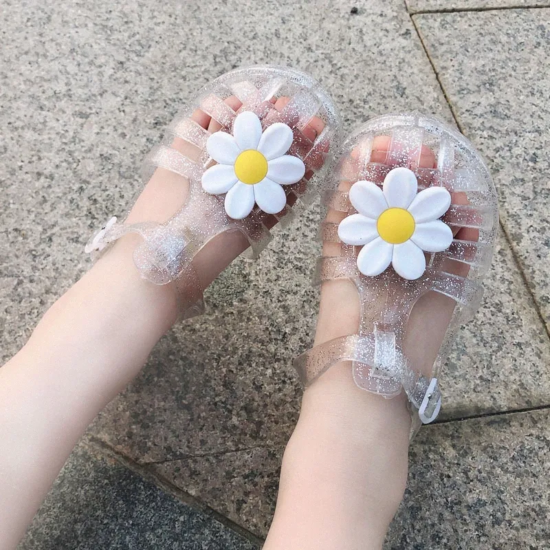 Kids Sandals Girls Gladiator Shoes Summer bling flat beach Children's shell crystal jelly Sandal Youth Toddler Foothold Pink White Black Golden N P7hw#